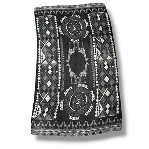 Printed Village adult Unisex men's women's black Giraffe Printed shawl scarf